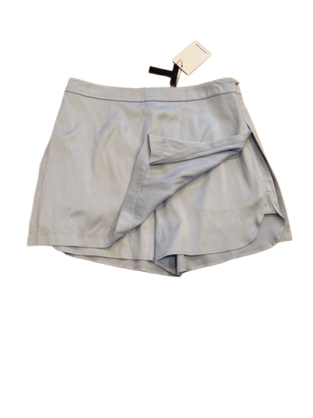 NWT $350 Alexander Wang light blue silk sateen twill mini skirt S